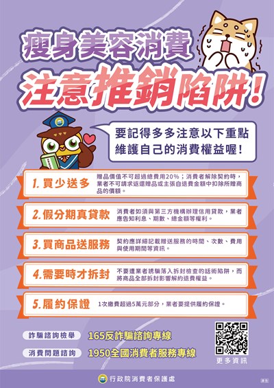 瘦身美容消費，注意推銷陷阱！_A1直式海報